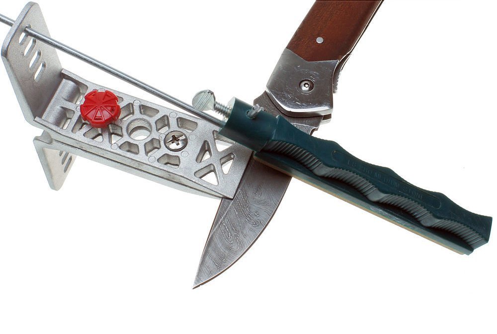 Lansky 3-Stone Diamond Knife Sharpening System + Brush, Guide Rods, Clamp #LK3DM