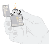Zippo Four Leaf Clover 360 Design, High Polish Chrome Lighter #48586
