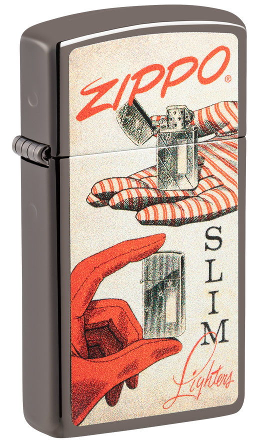 Zippo Slim Retro Design, Black Ice Lighter #48396