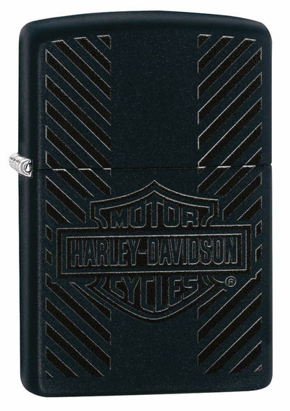 Zippo Harley Davidson Logo Black Matte Finish Genuine Windproof Lighter #49174