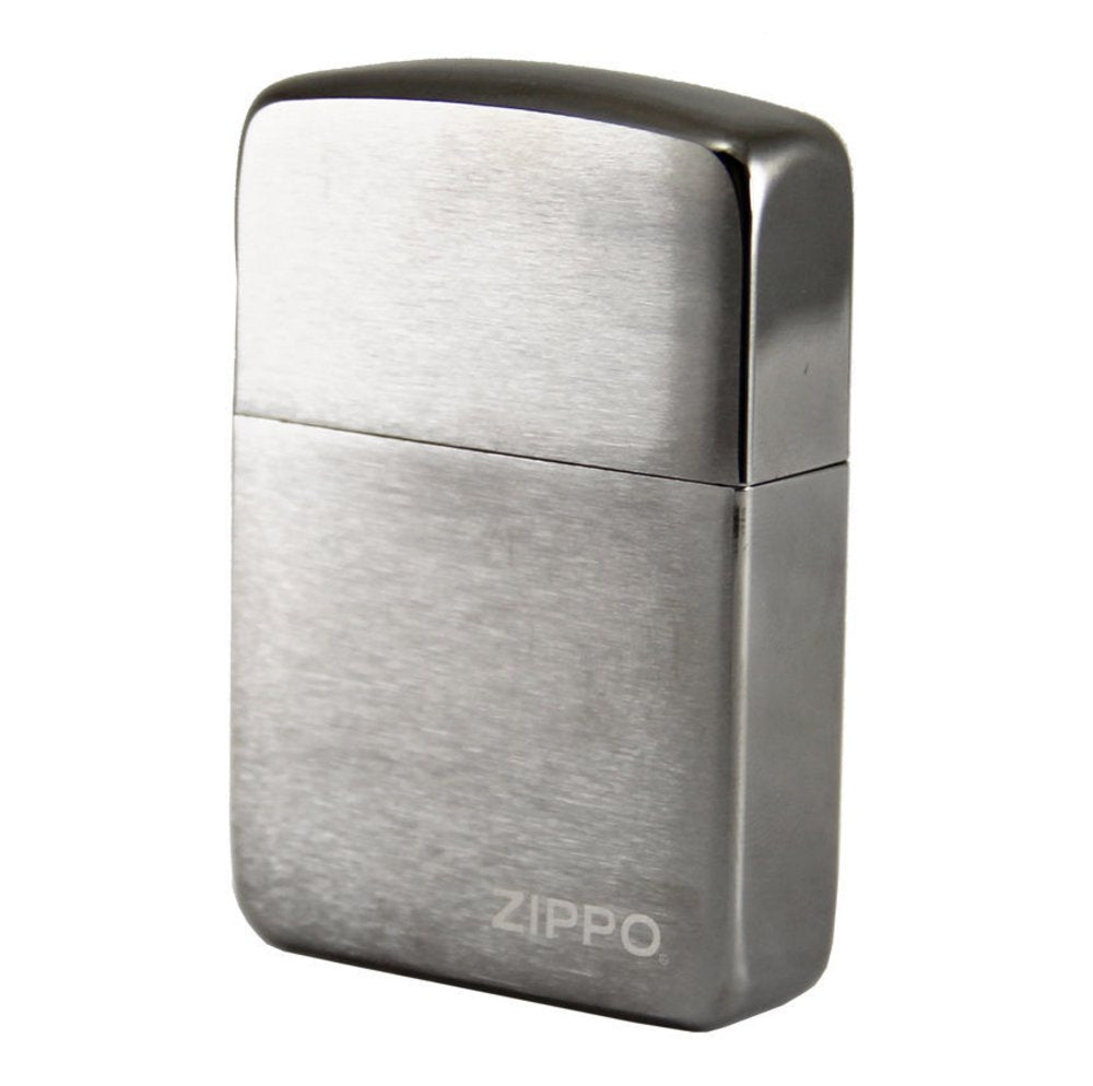 Zippo 1941 Replica Lighter, w/ Logo, Black Ice Finish, Windproof #24485