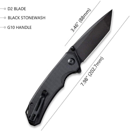 CIVIVI Brazen Knife, Black Blade + Black G10 Handle #C2023C