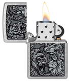 Zippo Animal Kingdom War Design, Street Chrome Lighter #48567