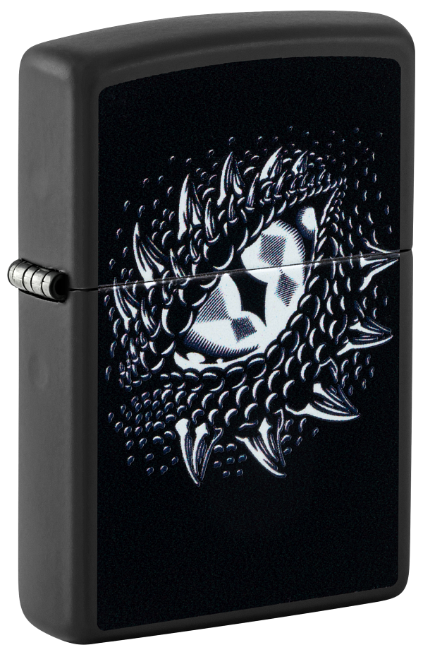 Zippo Dragon Eye Black Light Design, Black Matte Lighter #48608