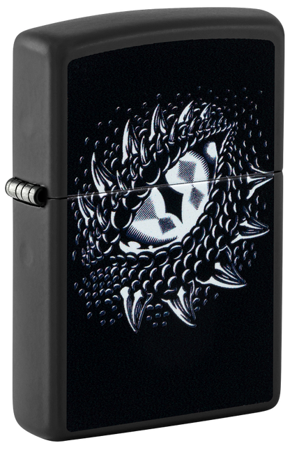 Zippo Dragon Eye Black Light Design, Black Matte Lighter #48608