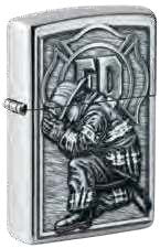Zippo Firefighters Patriotic USA Design, Street Chrome Finish Lighter #49785