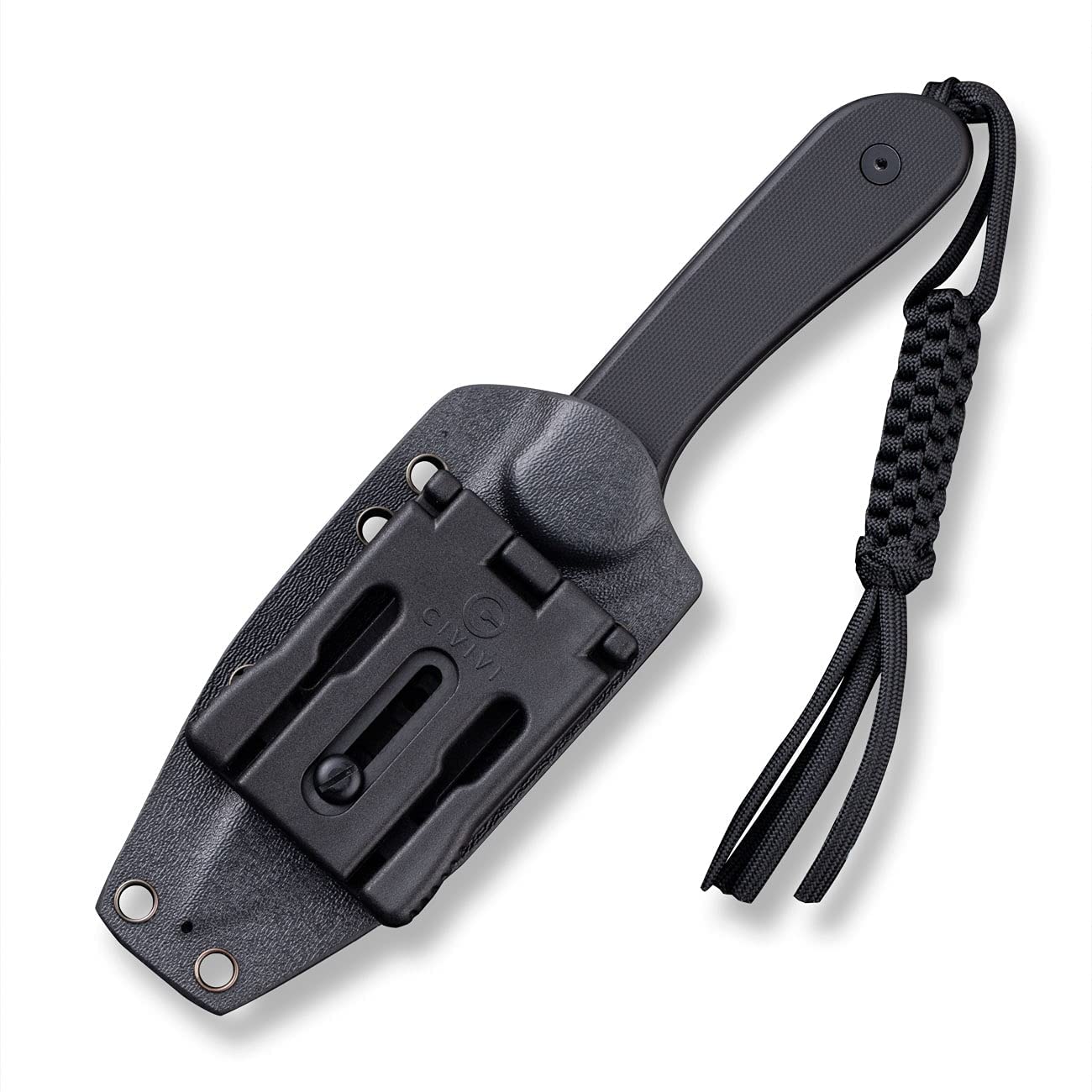 CIVIVI Elementum Black Fixed Blade Knife + Black Kydex Clip Sheath #C2105A