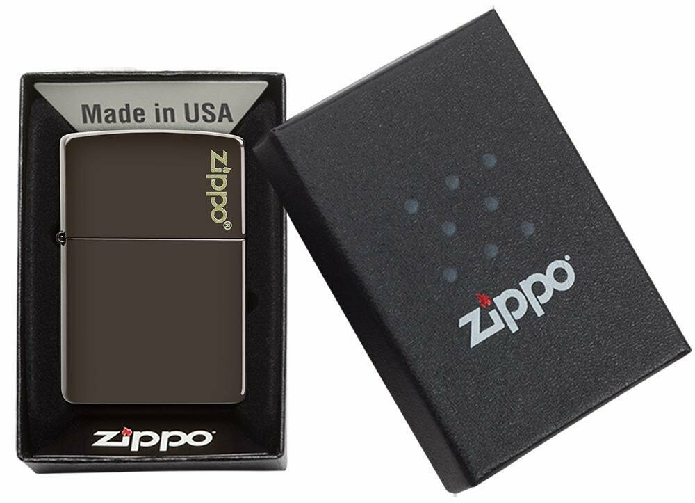 Zippo Classic Brown Chestnut with Logo Genuine Windproof Pocket Lighter #49180ZL
