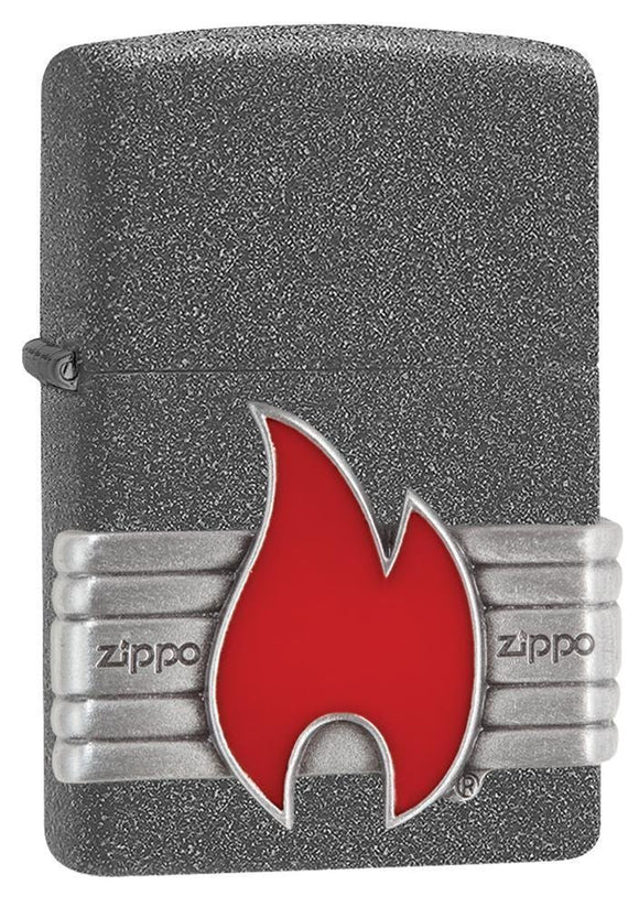 Zippo Red Vintage Wrap, Red Enamel Zippo Emblem, Windproof Lighter #29663