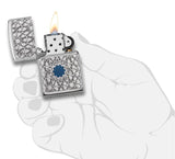 Zippo Star Pattern 360° MultiCut, High Polish Chrome Armor Lighter #49076