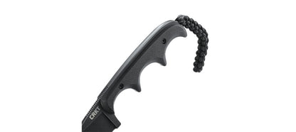 CRKT Minimalist Black Drop Point Knife, Fixed Blade, Stonewash + Sheath #2384K