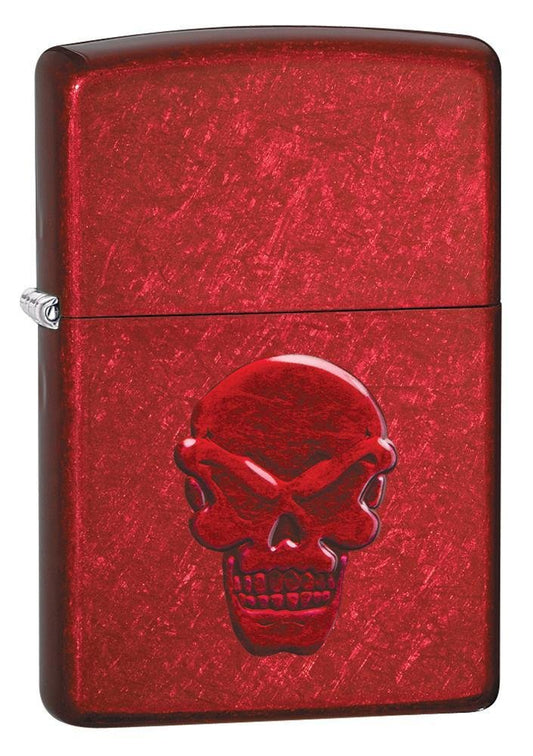 Zippo Doom, Red Skull 3D Stamp Candy Apple Red, Genuine Windproof Lighter #21186