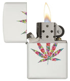 Zippo Floral Weed Design Lighter, White Matte #29730
