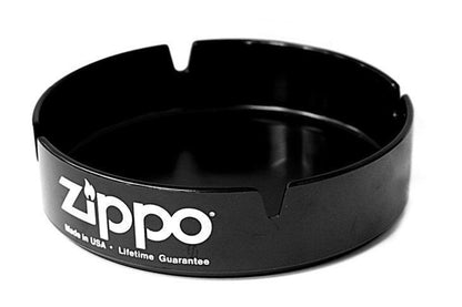 Zippo Black Ashtray with Logo, Round Shape, 5.25" Diameter, Made in USA NEW #ZAT