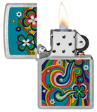 Zippo Hippie Scribbles Design, Street Chrome Lighter #48579