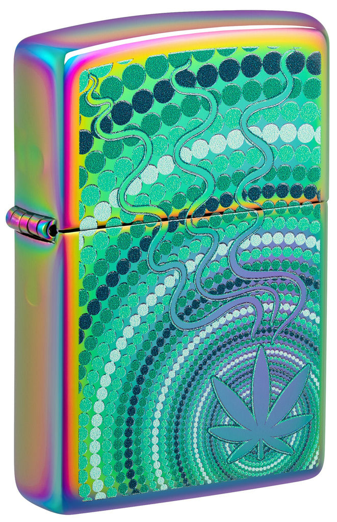 Zippo Cannabis Leaf Wavy Design, Multi Color Finish Lighter #48383