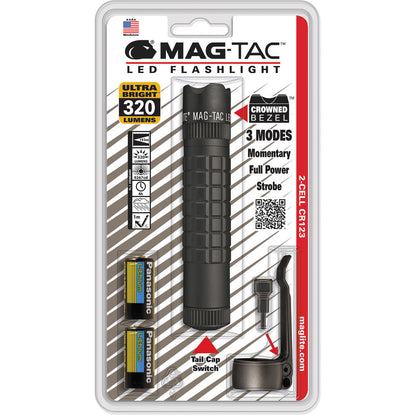 MAGLITE Mag-Tac LED Flashlight, 320 Lumens, Adjustable Beam, Black #SG2LRA6