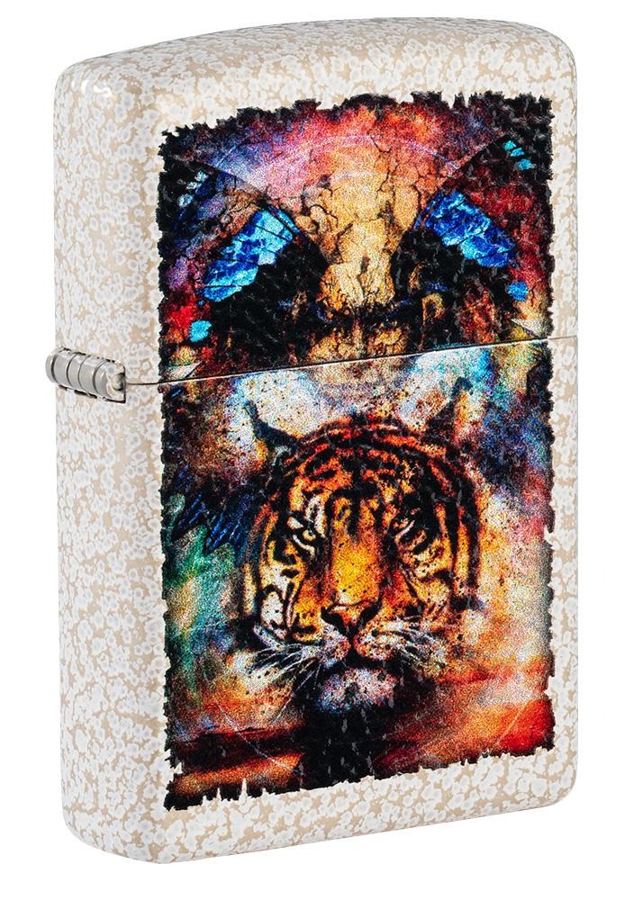 Zippo Bengal Tiger Design, Mercury Glass Finish Lighter #49579