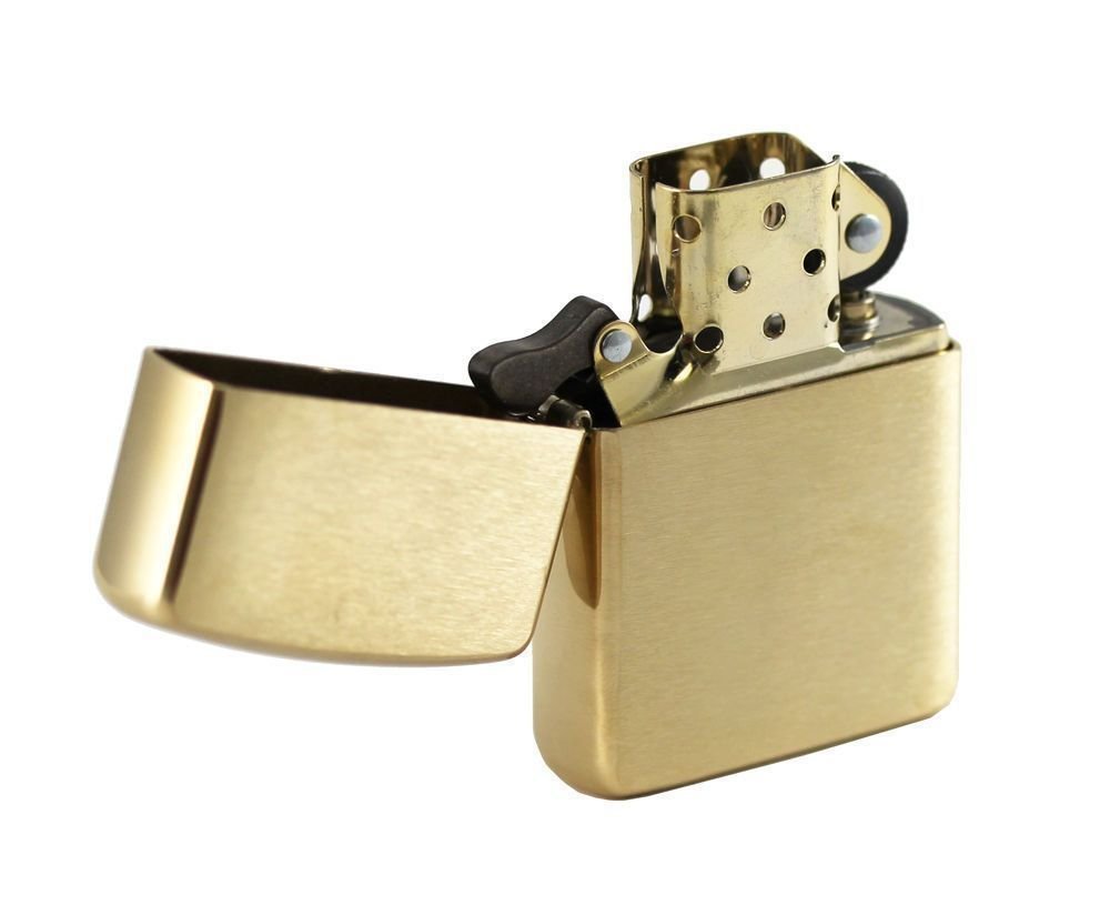 Zippo Armor Lighter, Brushed Brass, Heavy Wall Case #168