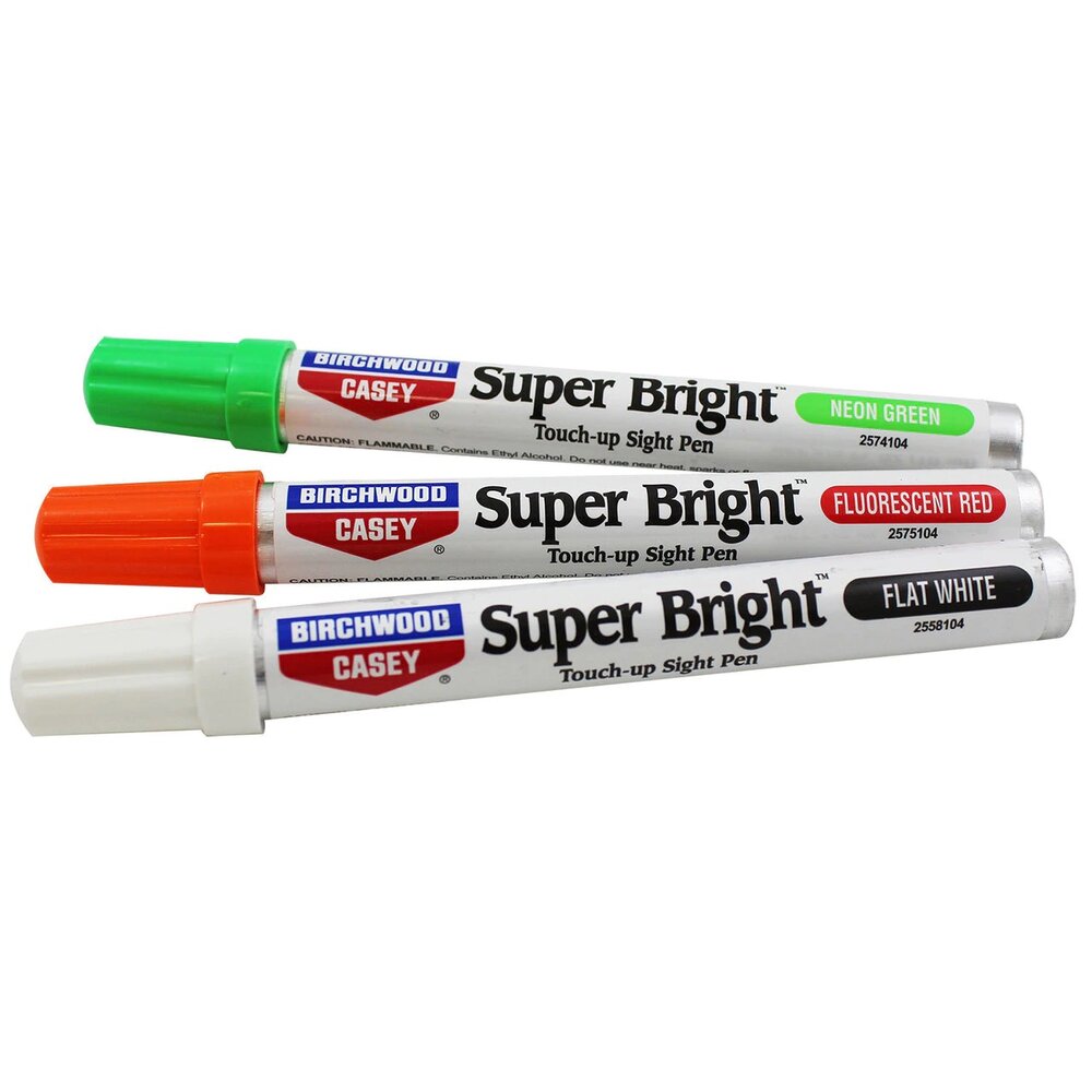 Birchwood Casey Super Bright Pen Kit Neon Green Fluorescent Red Flat White 15116