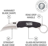 SOG Professional Gambit, Fixed Blade Knife, 7Cr17MoV Steel #GB1001-CP