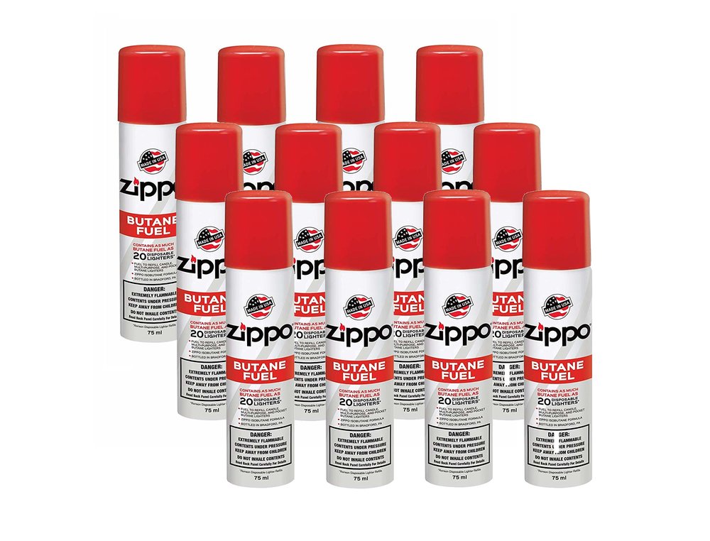 Zippo Premium Butane Fuel 75 ml, (12-Pack) #3815