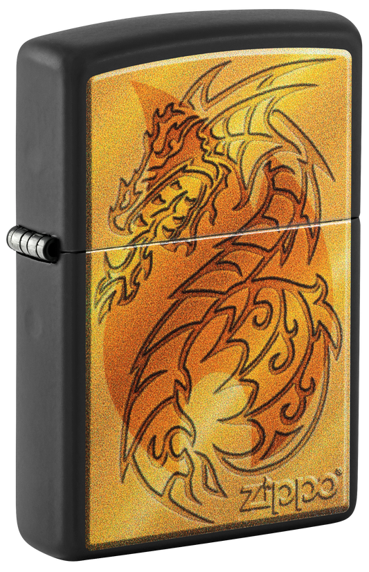 Zippo Mythological Dragon Design, Black Matte Lighter #48364