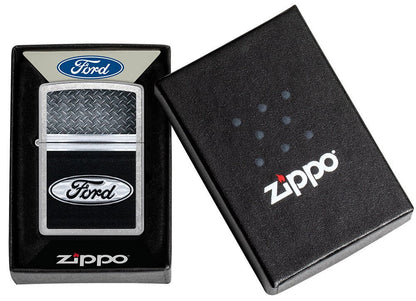 Zippo Ford Logo Design, Street Chrome Finish Lighter #48405