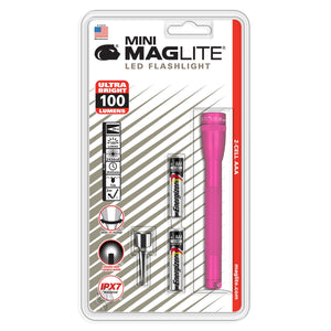 MAGLITE Mini LED Flashlight 2-Cell AAA Combo Pack, Pink #SP32KY6