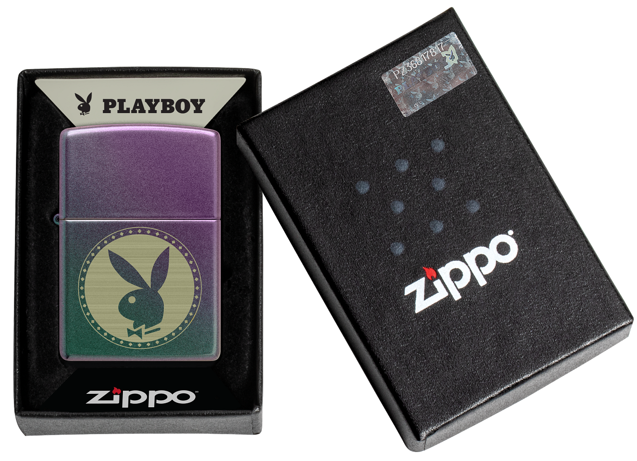 Zippo Playboy Logo Laser Engraved, Iridescent Finish Lighter #48380