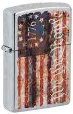 Zippo We The People 1776 USA Flag, High Polish Chrome Lighter #49779