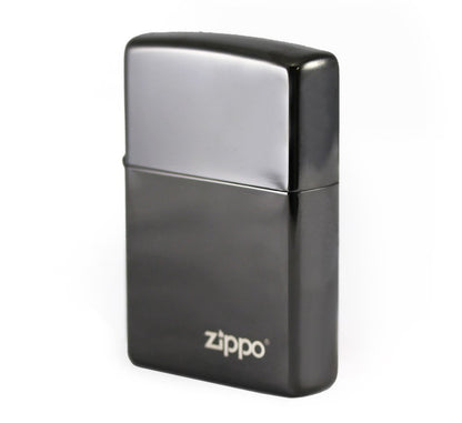 Zippo Ebony w/Logo Lighter, Black High Polish #24756ZL