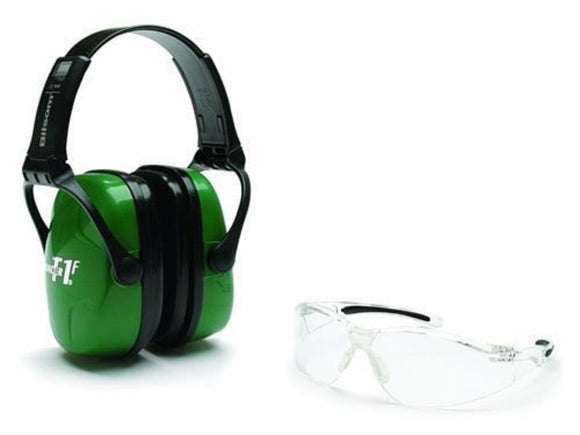 Howard Leight Adult Shooting Combo Earmuffs, Green & Glasses, Clear #R-01761