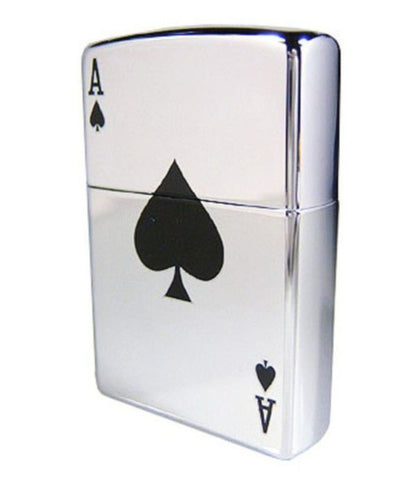 Zippo Lucky Ace Of Spades Card Casino Gambling, Genuine Windproof Lighter #24011