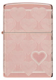 Zippo Heart Design, Laser 360° High Polish Rose Gold Lighter #49811