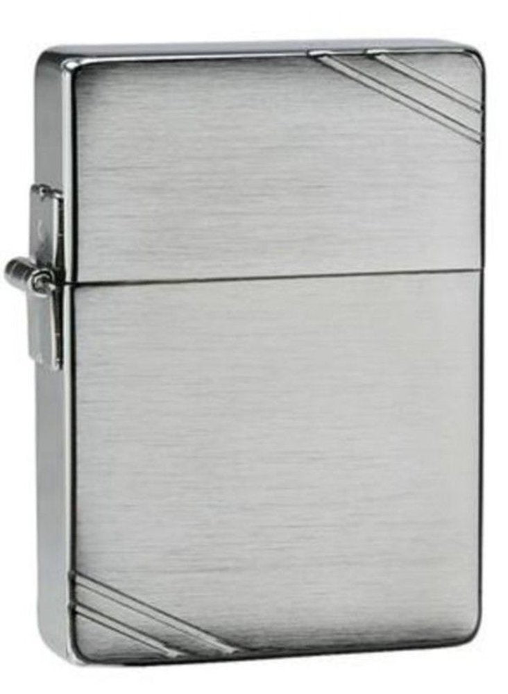 Zippo 1935 Replica With Slashes, Brushed Chrome, Genuine Windproof Lighter #1935