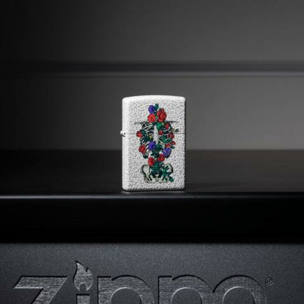 Zippo Floral Skeleton, Mercury Glass Finish, Genuine Windproof Lighter #49252