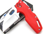 Cold Steel TUFF LITE, Red, Plain Edge Folding Pocket Knife + Belt Clip #20LTR