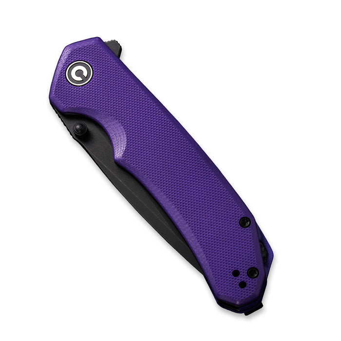 CIVIVI Brazen Knife, Purple G10 Handle, Black Stonewashed Tanto Blade #C2023D