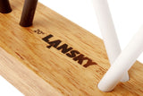 Lansky 4-Rod Turn Box Hardwood Ceramic Knife Sharpener Medium & Fine Grit #LCD5D