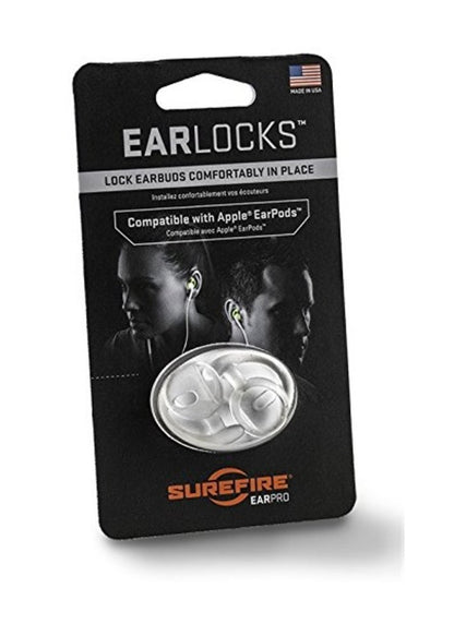 SureFire EarLocks for Apple EarPods Headphones, Clear #ELA2-CLR-MPR