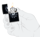 Zippo Dragon Eye Black Light Design, Black Matte Lighter #48608