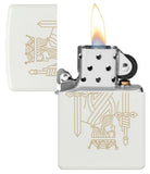 Zippo King and Queen Laser Engrave, White Matte Windproof Lighter #49847