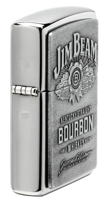 Zippo Jim Beam Bourbon Whiskey Emblem, High Polish Chrome Lighter #250JB.928