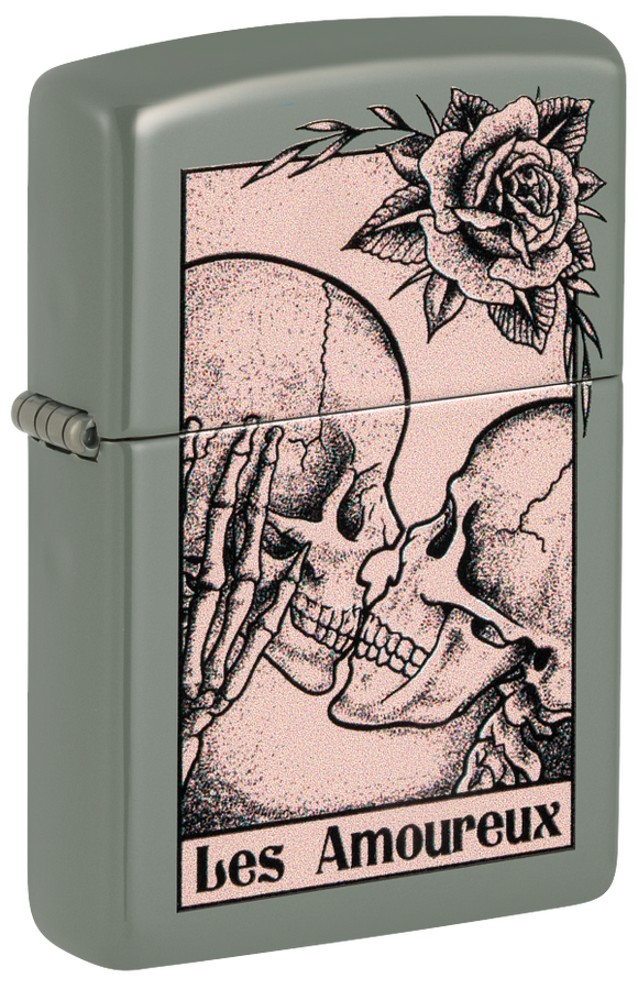 Zippo Skulls Kissing bes Amoureux Design, Sage Lighter #48594