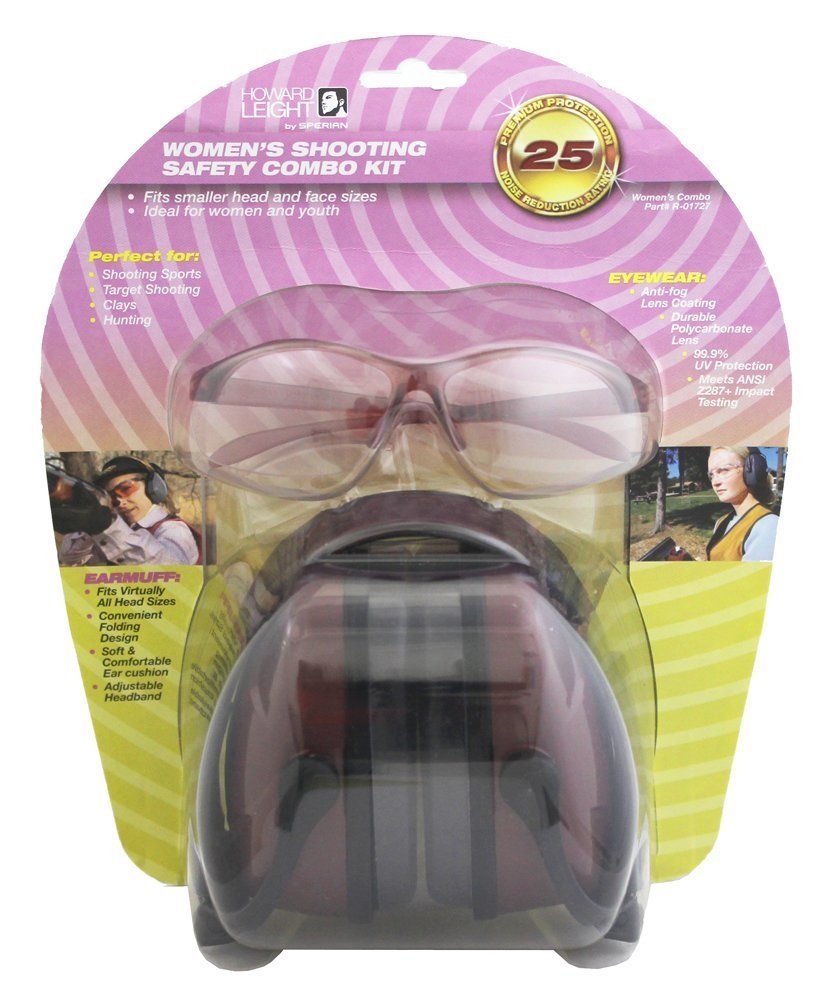 Howard Leight Women's Shooting Safety Combo Kit, Earmuffs + Glasses #R-01727