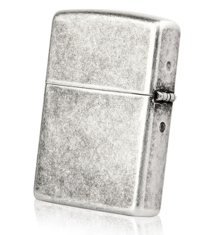 Zippo Antique Silver Plate Lighter, Reg Flat Bottom #121FB
