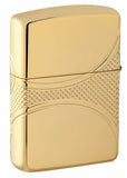 Zippo Armor Fleur-de-lis 360 Engraved High Polish Gold Windproof Lighter #49108