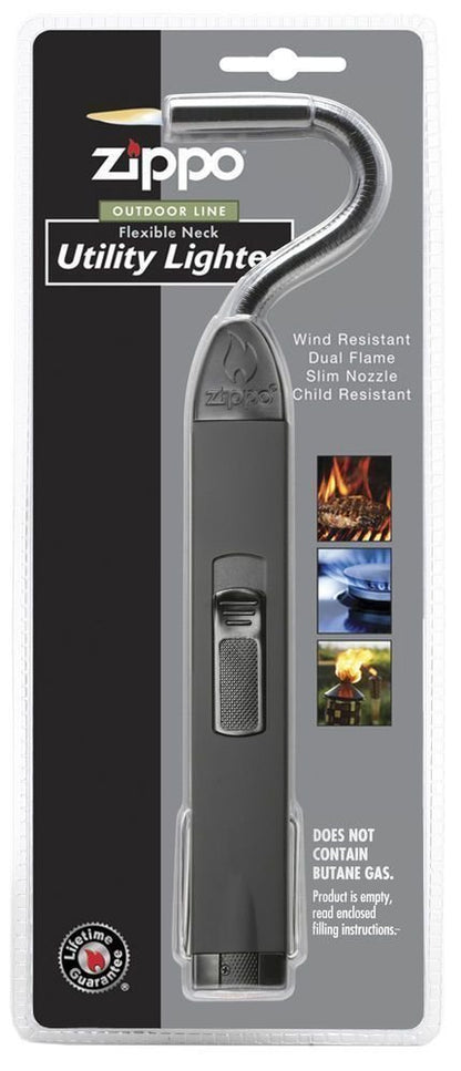 Zippo Black, Flex Neck Utility Lighter, Dual Flame, Filled #121330