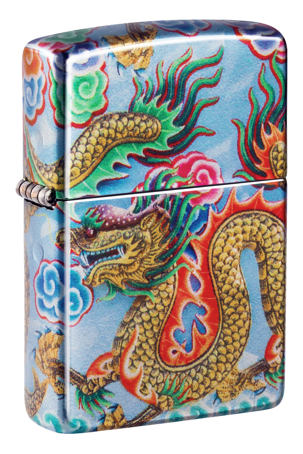 Zippo Asian Dragon 540 Tumbled Chrome Fusion Design Lighter #48575